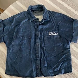 Custom Peroni Embroidered Crop top from Zara